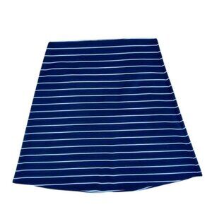Philosophy A-line Striped Knit‎ Skirt Large Knee Length Modest Blue White Casual